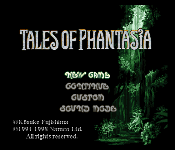 Tales of Phantasia (english translation) Title Screen